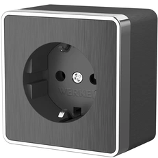 Изображение Розетка с заземлением Gallant (графит рифленый) W5071004