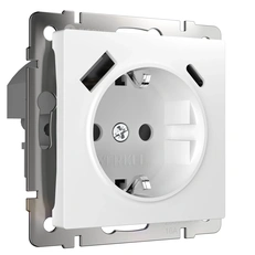 Изображение Розетка с быстрой зарядкой USB Type A+С (белый глянцевый) W1171701